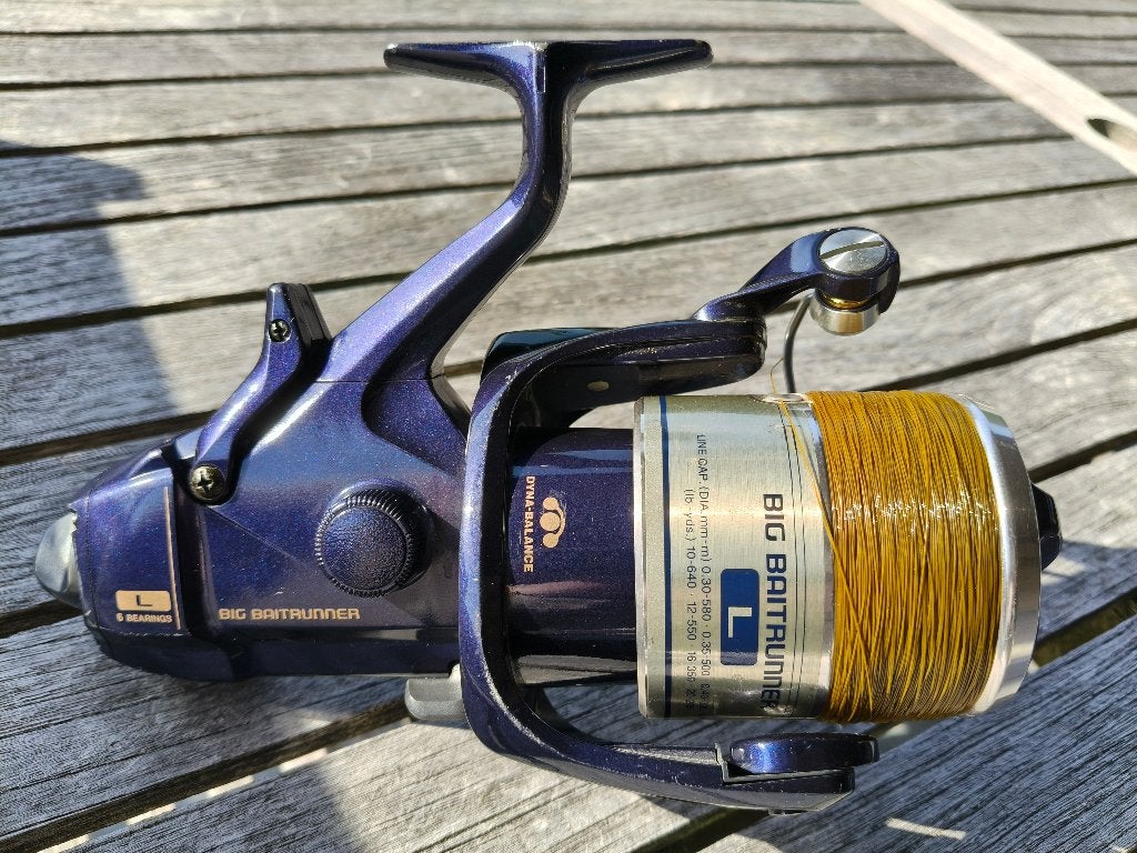 Shimano big baitrunner L, Watersport en Boten, Ophalen of Verzenden, Zo goed als nieuw, Molen