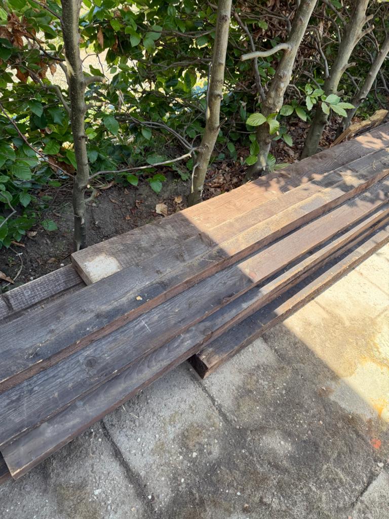 Gebruikte houten balken voor diverse projecten, Doe-het-zelf en Verbouw, Hout en Planken, Ophalen, Gebruikt, Balk, Overige houtsoorten