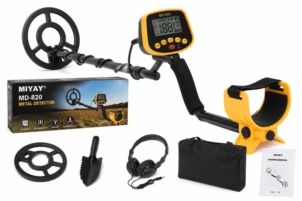 MIYAY MD-820 Metaaldetector LCD/Pinpoint/Waterpr zoekschijf, Ophalen of Verzenden, Nieuw, 30 cm of minder, Overige merken