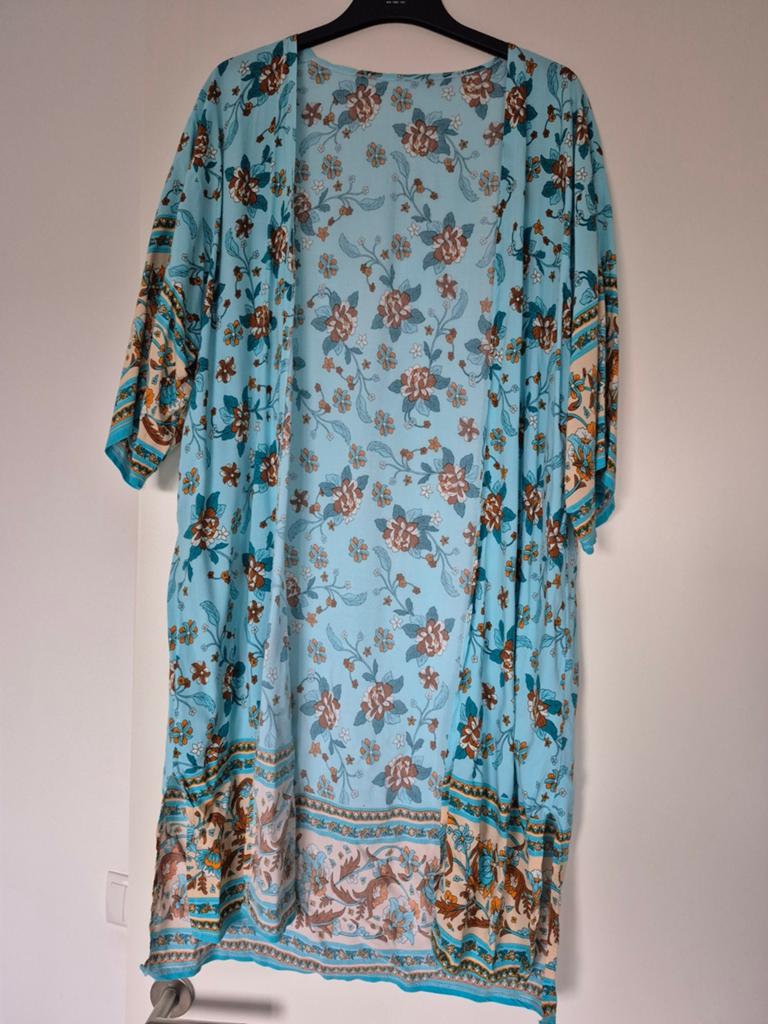 Ibiza Vestje One Size - Boho Kimono met Bloemenprint, Kleding | Dames, Ophalen of Verzenden, Zo goed als nieuw, Maat 38/40 (M)