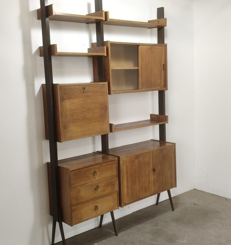 Mid Century wandmeubel, Huis en Inrichting, Kasten | Wandmeubels, Ophalen, Gebruikt, Onbekend, Minder dan 150 cm