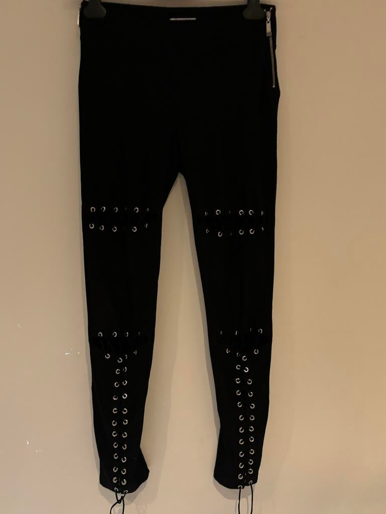 Runaway legging broek met veters xs, Legging, Maat 36/38 (S), Zwart, Ophalen of Verzenden