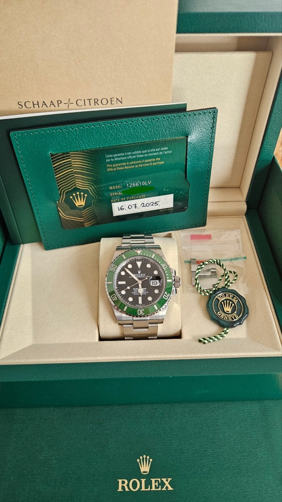 Rolex 126610LV 'Starbucks' 07-2025, Ophalen of Verzenden, Zo goed als nieuw, Staal, Rolex
