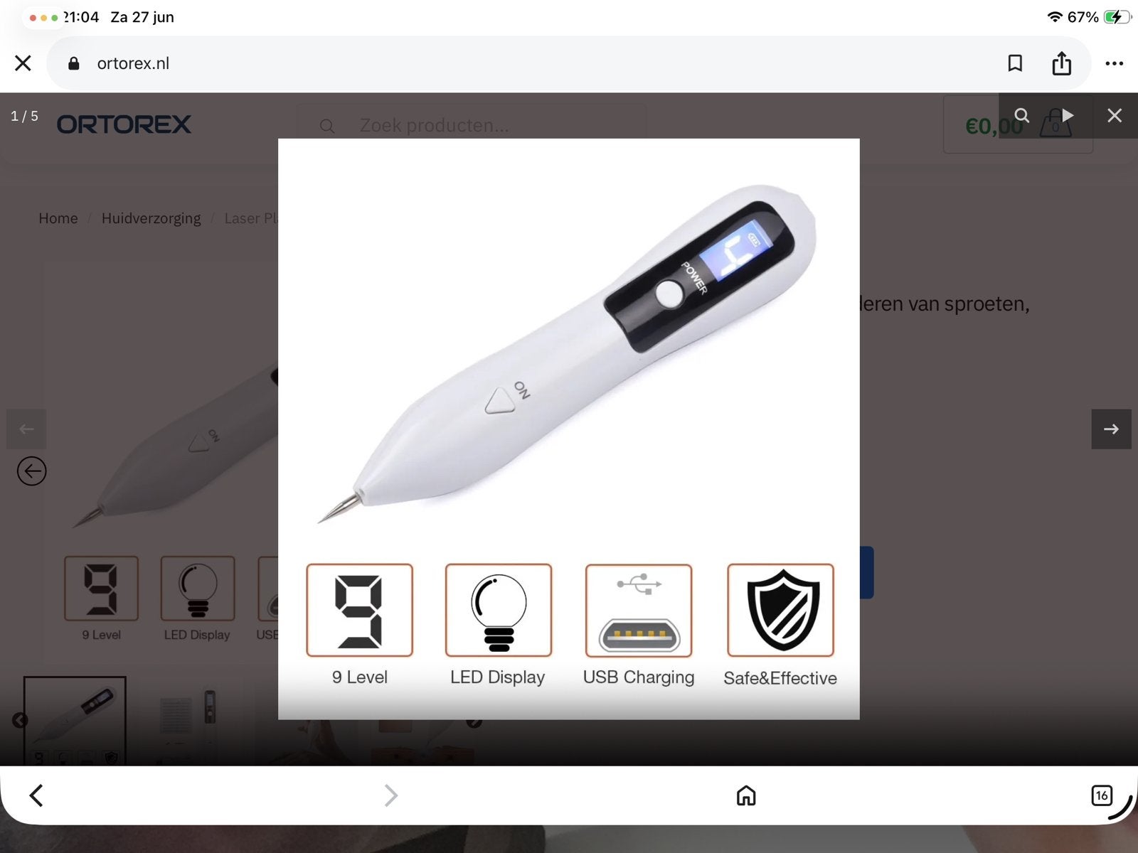 Beauty Start Laser Plasma Pen - Huidverjonging & Verwijderin, Ophalen of Verzenden, Nieuw, Gehele gezicht, Verzorging