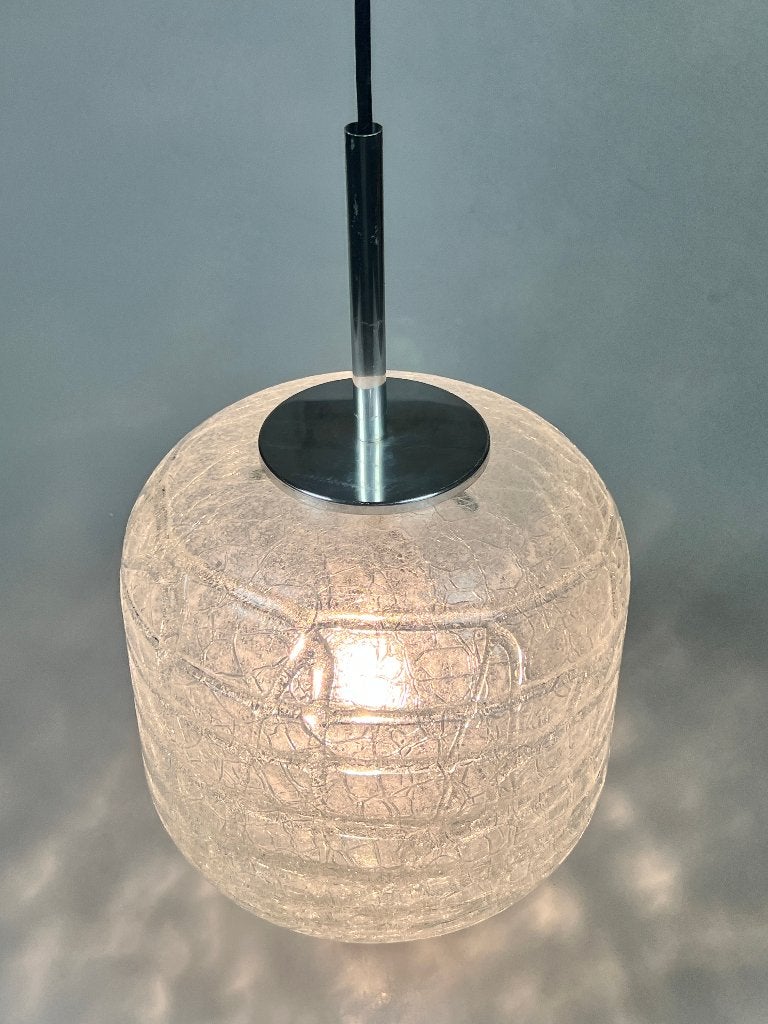 Vintage Glazen Hanglamp, Doria Leuchten Duitsland, Gebruikt, Doria Leuchten, Onbekend, Ophalen of Verzenden
