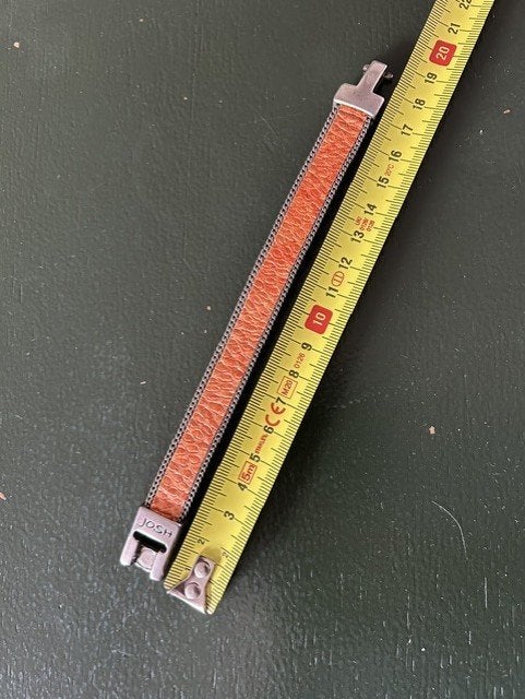 Oranje Josh armband 19 cm kleine pols, Ophalen of Verzenden, Zo goed als nieuw, Oranje, Leer