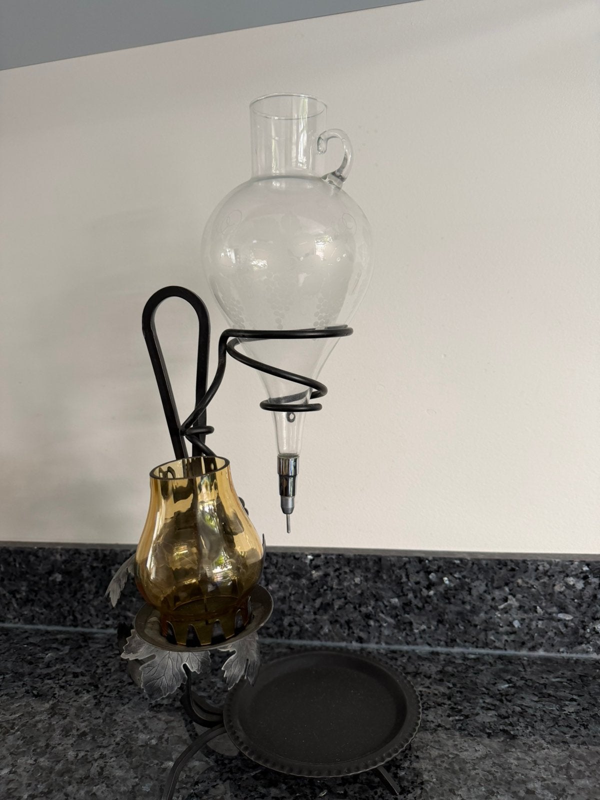 Wijn kan oud / wijn hebel oostenrijk, Metaal, Ophalen of Verzenden, Gebruikt, Inclusief decoratie