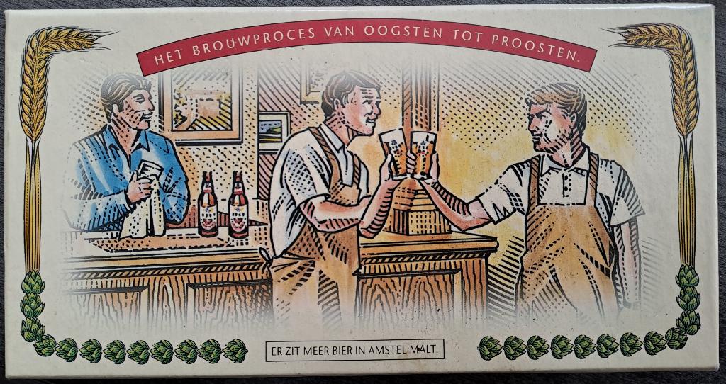 AMSTEL bier - oud doosje met 6 onderzetters, Verzamelen, Biermerken, Ophalen of Verzenden, Nieuw, Amstel