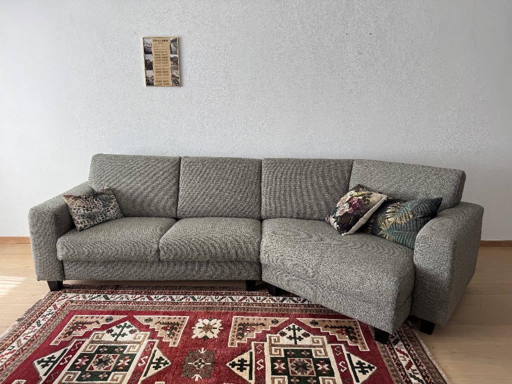 Bank Bergen zitgedeelte met lounge, Ophalen, Hoekbank, Zo goed als nieuw, Driepersoons