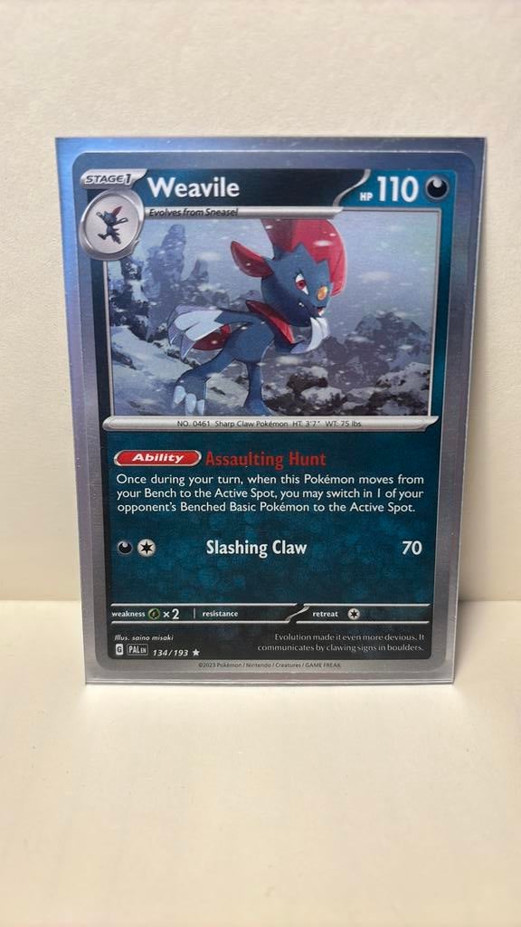 Weavile 134/193 Paldea Evolved reverse holo pokemon kaart, Ophalen of Verzenden, Nieuw, Boosterbox