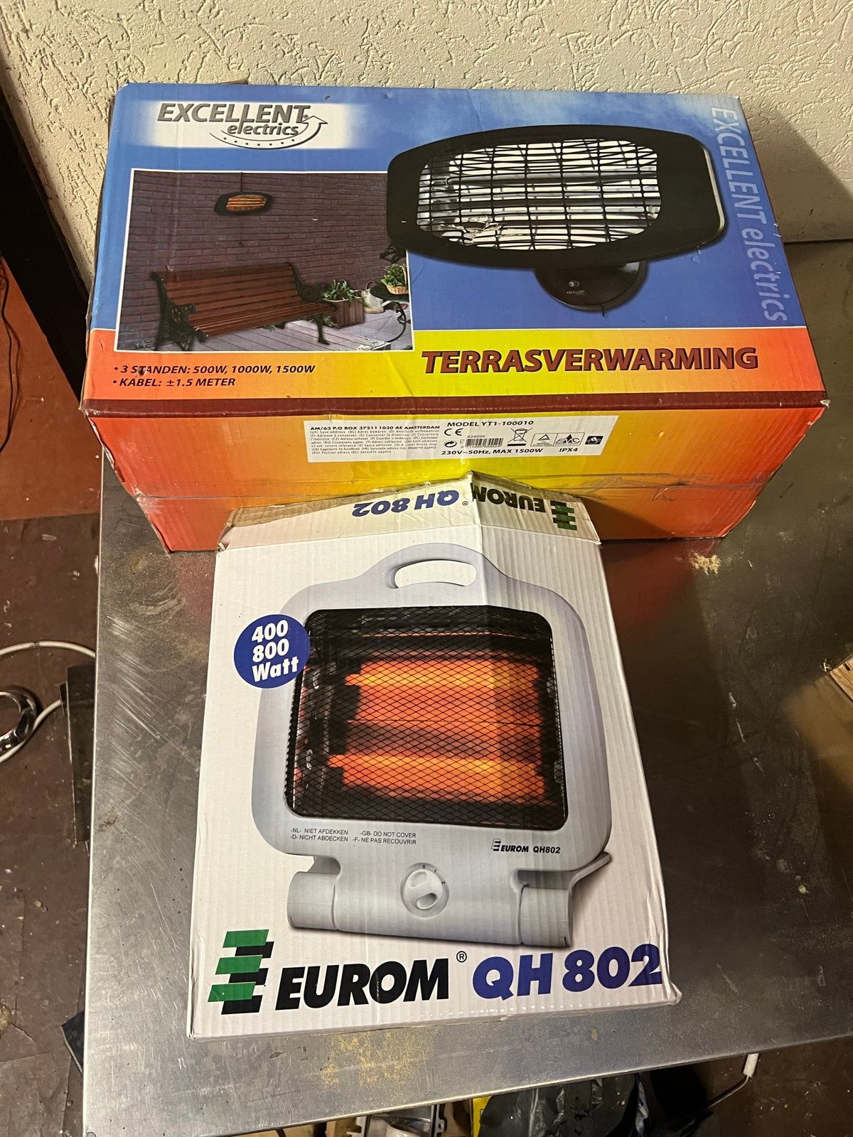 Terrasverwarming en Eurom QH 802 Kachel OPHALEN 7-9, Tuin en Terras, Ophalen, Gebruikt, Elektrisch, Wand
