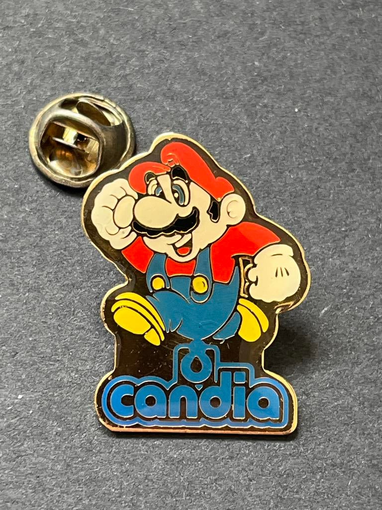 Vintage Super Mario Bros Candia Pin Speldje Nintendo, Figuurtje, Gebruikt, Ophalen of Verzenden, Speldje of Pin