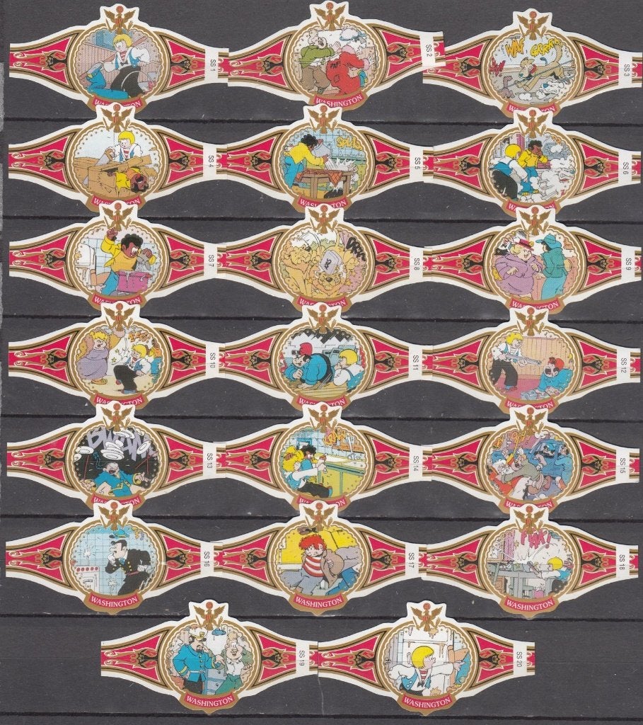 Sigarenbandjes van de Smurfen, Washington SM1-SM20 rood-wit, Verzenden, Nieuw, Sigarenbandjes