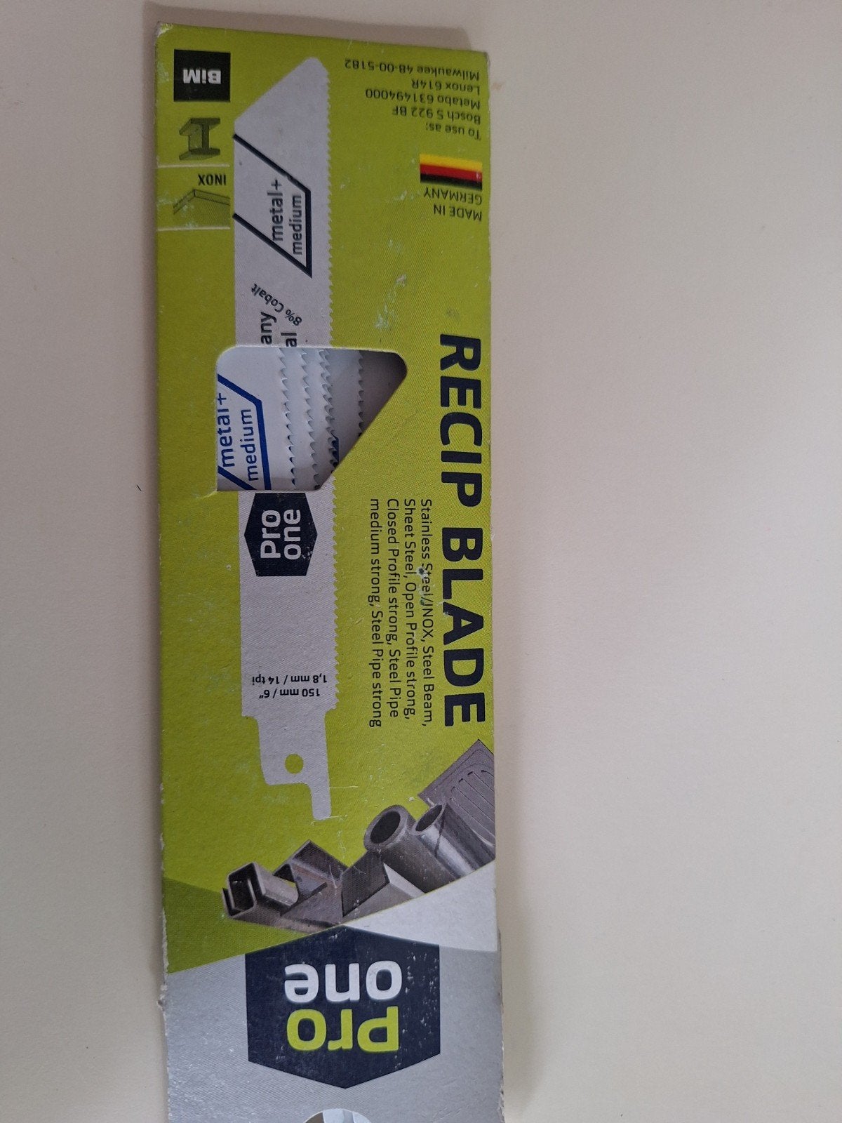 Pro One RECIP BLADE Zaagblad voor metaal, Doe-het-zelf en Verbouw, 70 mm of meer, Nieuw, Pro One, Ophalen of Verzenden