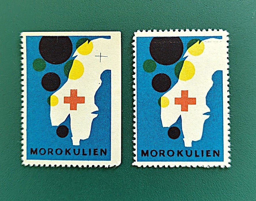 Zweden : 2x sluitzegels grensplaats NO/SE Morokulien 1959, Verzenden, Overige thema's