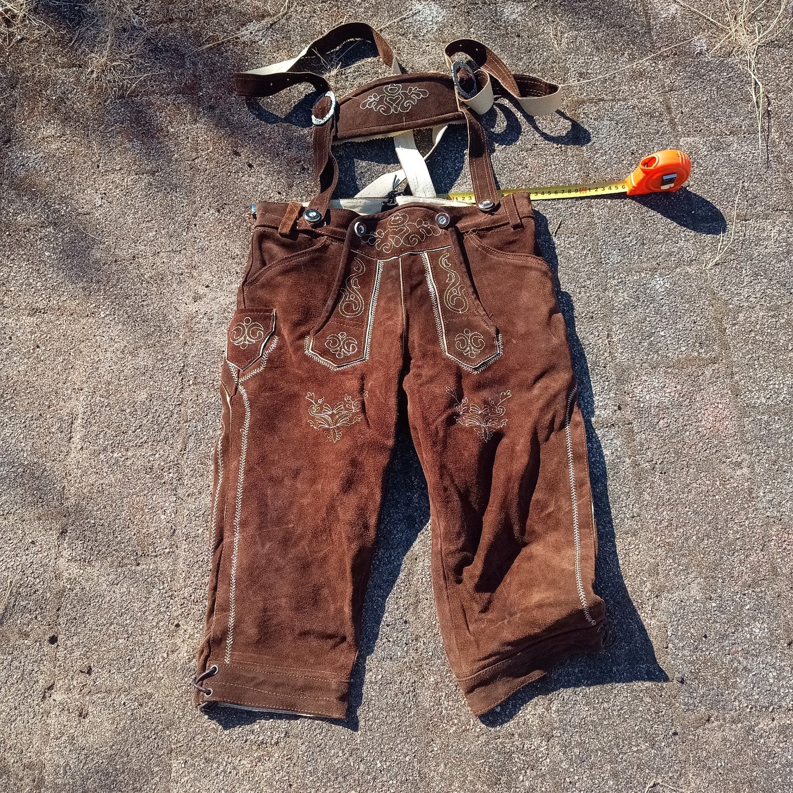 Lederhose 48 M van Gaudi Leathers echt leer goede staat., Maat 48/50 (M), Ophalen of Verzenden, Overige thema's, Gaudi Leathers
