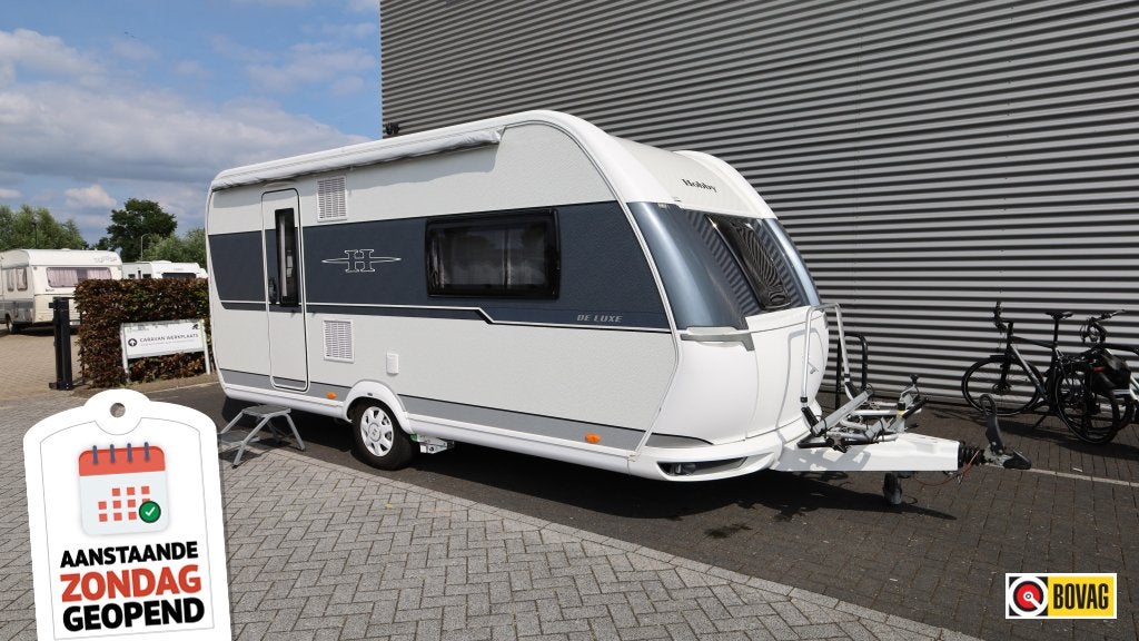 Hobby De Luxe 460 SFF Queensbed + mover, Caravans en Kamperen, Schokbreker, Hobby, Bedrijf, Treinzit