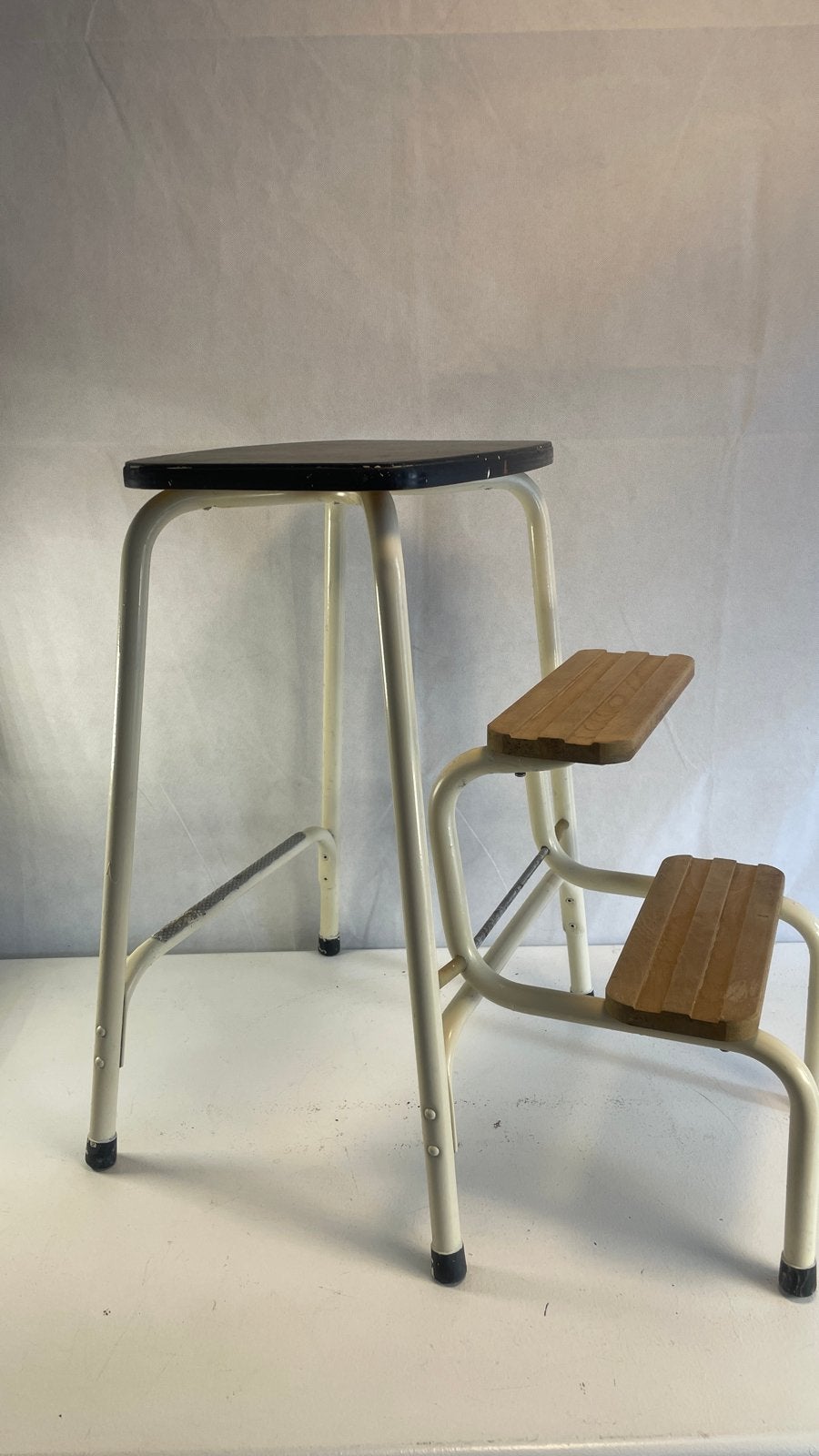 Vintage Keuken Krukje / Trapje - Jaren '50/'60, Gebruikt, Wit, Ophalen of Verzenden, Eén