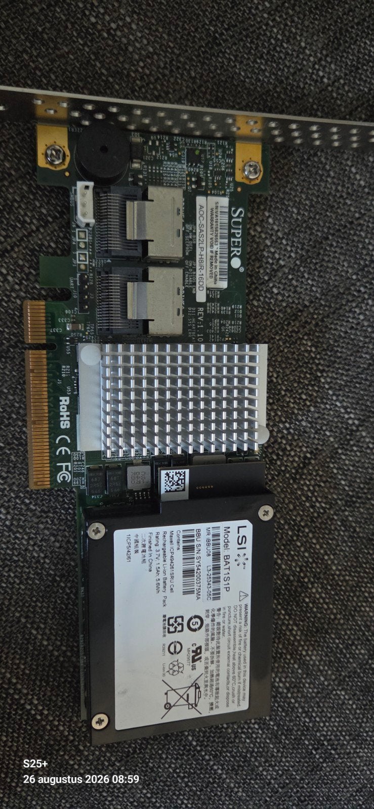 Supermicro AOC-SAS2LP-H8IR RAID-controller, Computers en Software, Intern, Gebruikt, SAS, Server