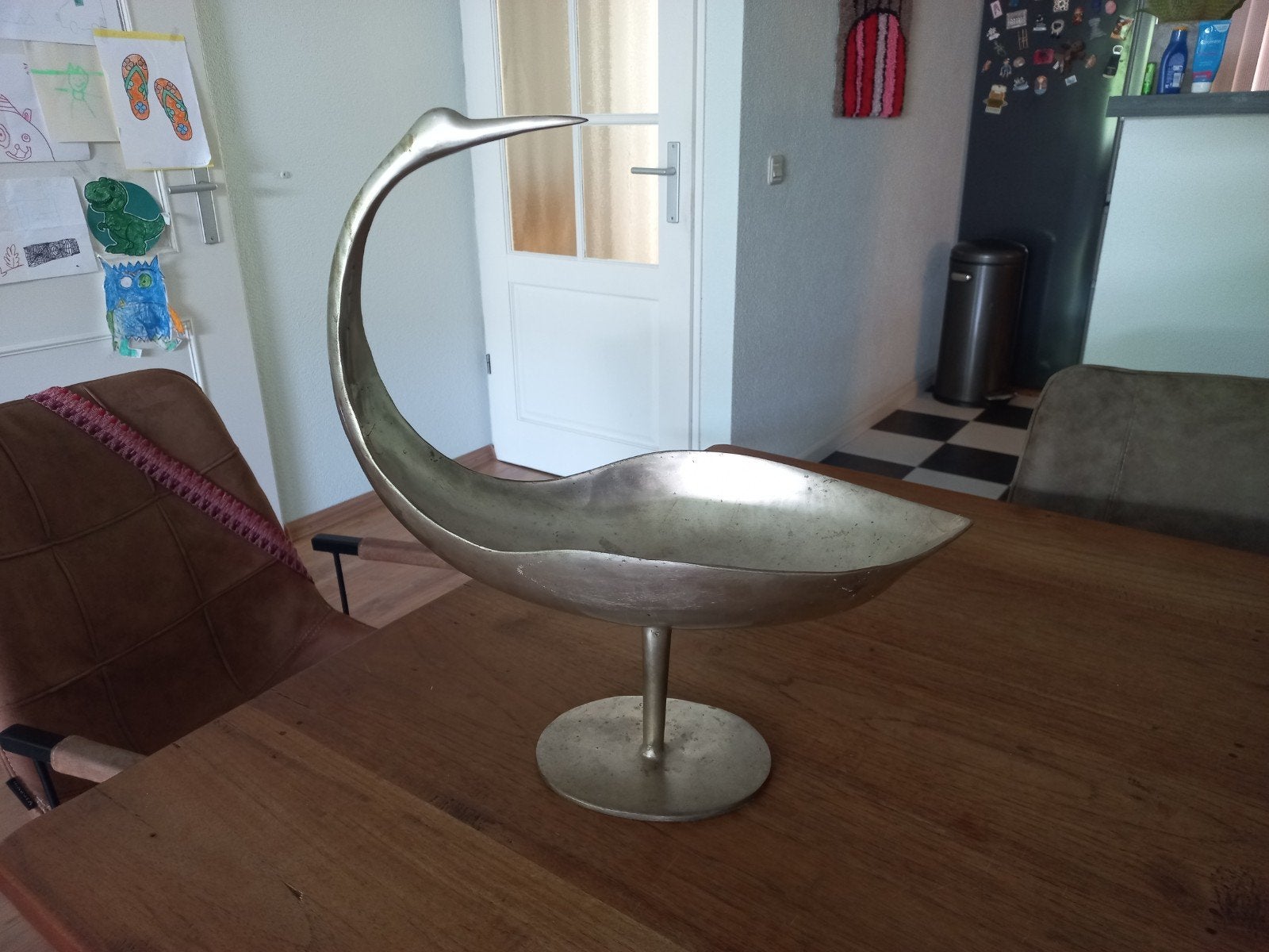 Vintage Zwaan Fruitschaal/Decoratie - Bronskleurig, Ophalen