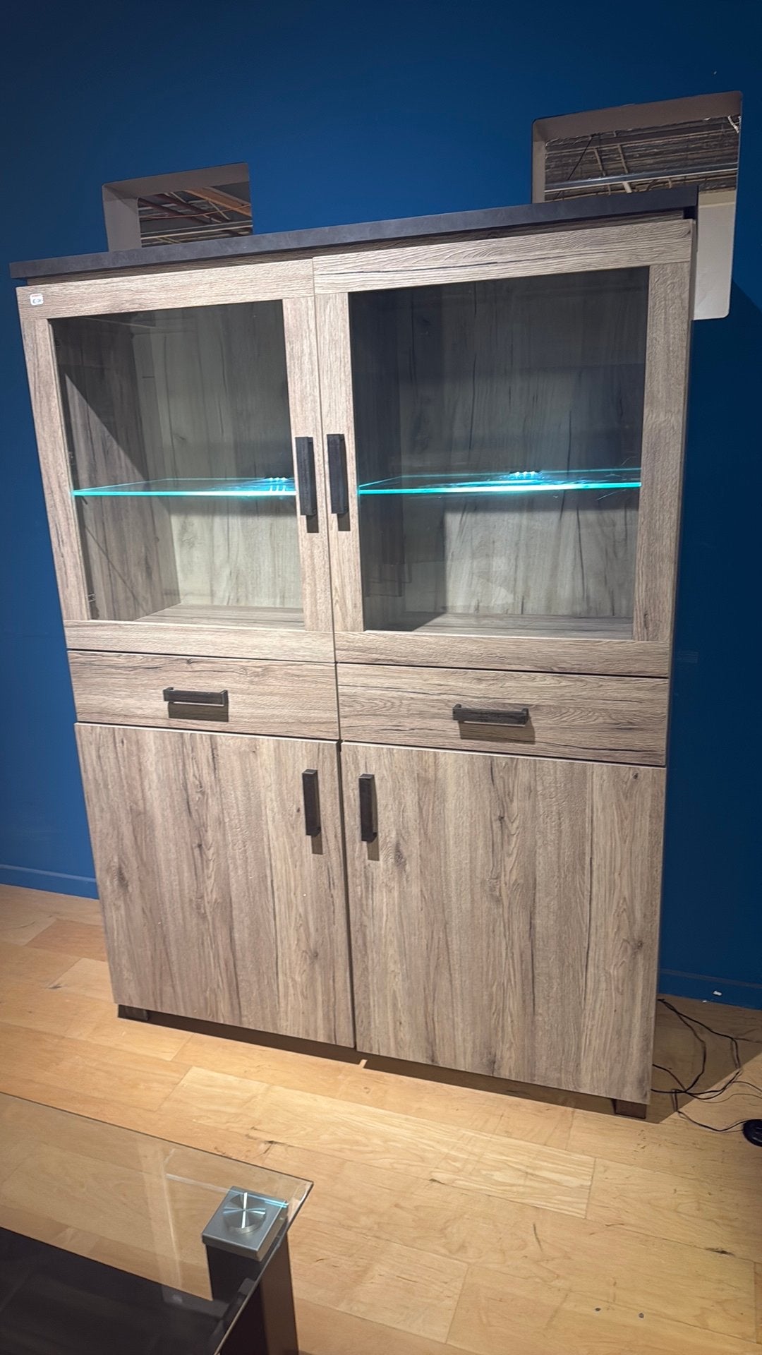 Vitrinekast, Huis en Inrichting, Kasten | Buffetkasten, Glas, ., 150 tot 200 cm, Ophalen of Verzenden