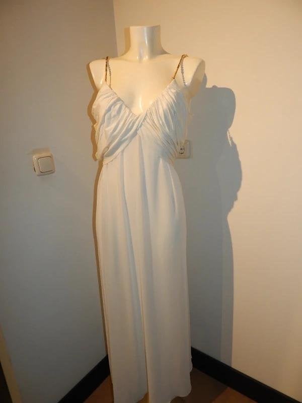 Ritmo di Perla la perla maxi dress wit goud band stenen I42, Verzenden, Wit, Ritmo di Perla la perla, Maat 36 (S)