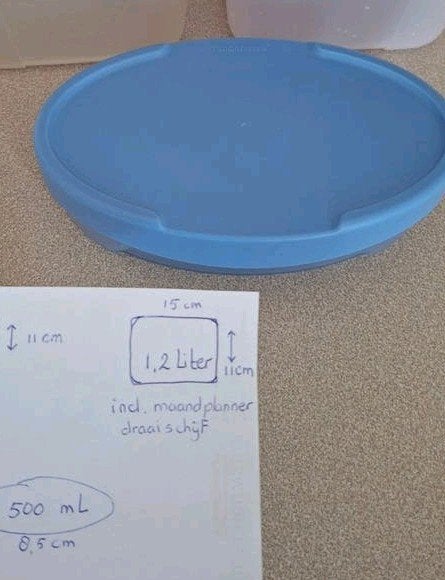 Tupperware voorraad / diepvriesbakjes blauw, Ophalen, Zo goed als nieuw, Blauw, Bewaardoos