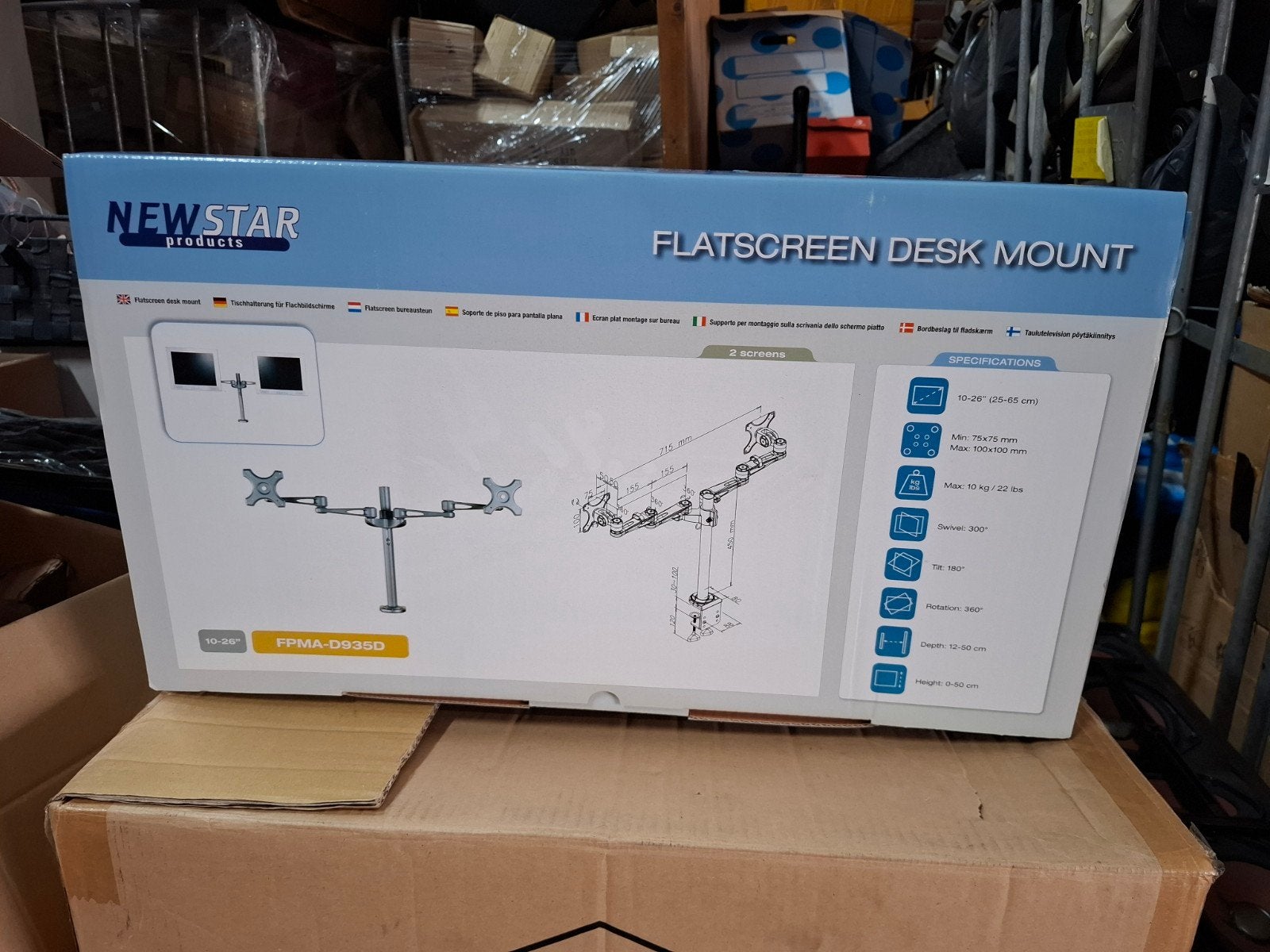 NewStar Flatscreen Desk Mount FPMA-D935D - DubbeleMonitorarm, Computers en Software, Ophalen, Wateringweg 62/B, 2031 EJ HAARLEM, THE NETHERLANDS