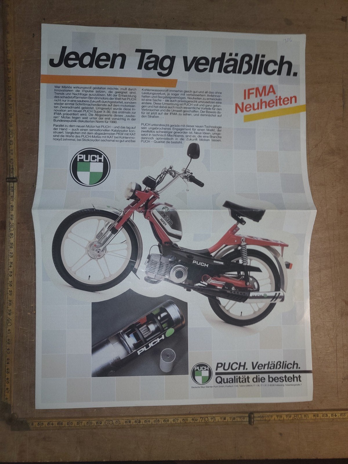 Folder Puch Maxi X30, X50, enz  1986, Ophalen of Verzenden
