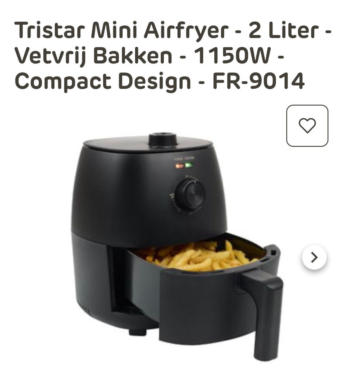 Mini airfryer, Witgoed en Apparatuur, Ophalen of Verzenden, Nieuw, Airfryer