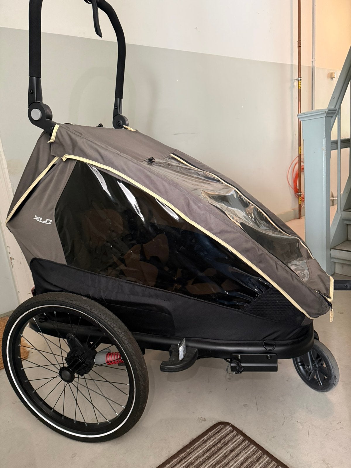 XLC Duo S BS-C10 fietskar – zo goed als nieuw, Fietsen en Brommers, Ophalen, Vering, Zo goed als nieuw, Kinderkar