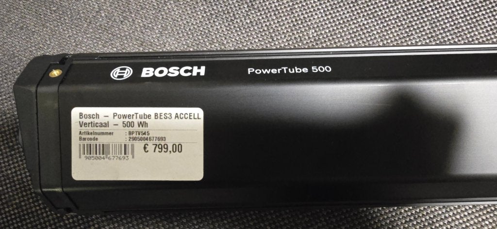 Bosch PowerTube 500 in-Frame fietsaccu (vertical), Ophalen of Verzenden, Zo goed als nieuw