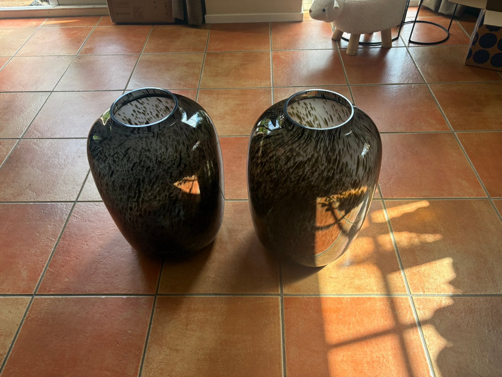 2 grote panter vazen, Ophalen of Verzenden, Zo goed als nieuw