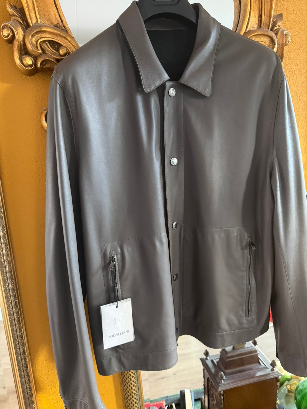 Corneliani dubbelzijdige leren/suède jas NIEUW maat 56, Kleding | Heren, Ophalen of Verzenden, Nieuw, Maat 56/58 (XL), Bruin