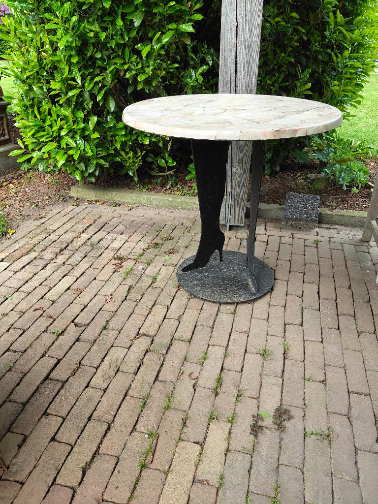 Tuintafel, Tuin en Terras, Ophalen, Gebruikt, Rond, Metaal