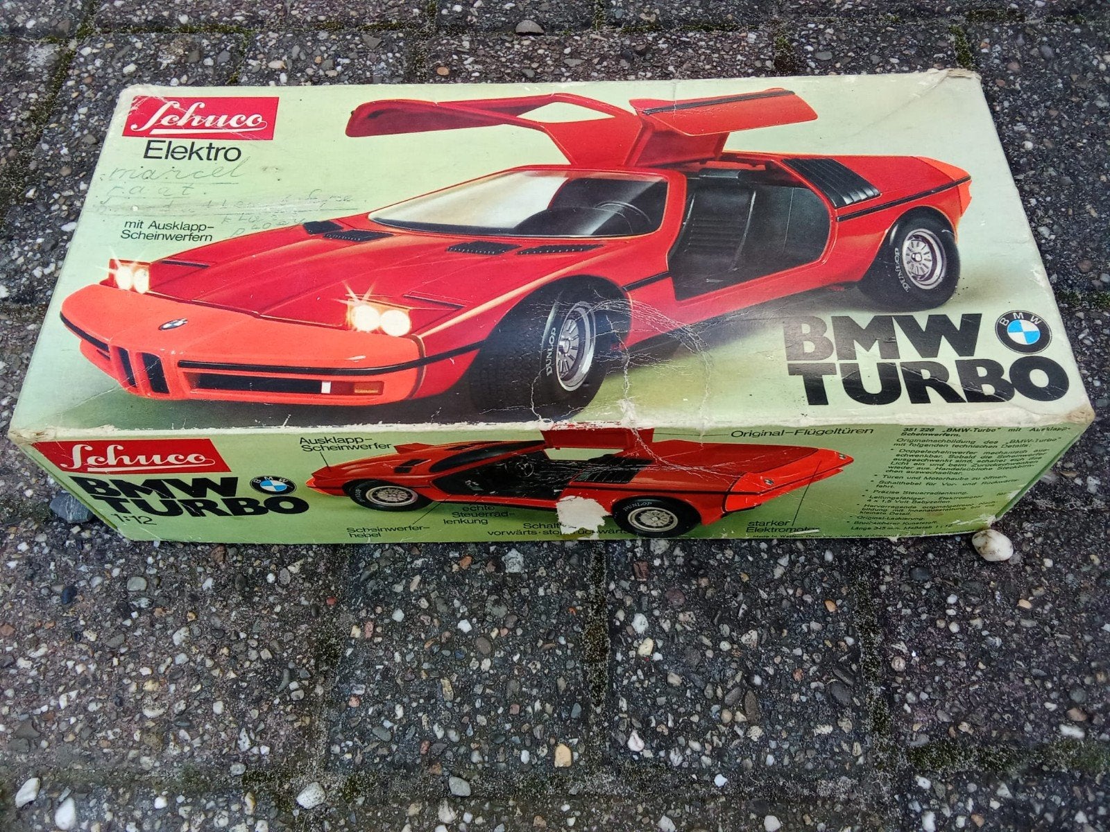 Schuco Elektro BMW Turbo 1:12 met originele doos, Ophalen of Verzenden, Gebruikt