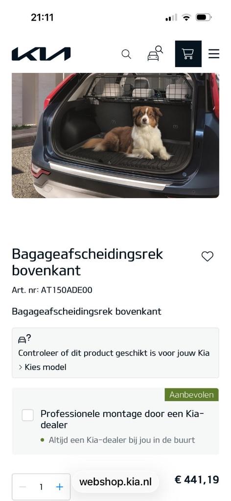 Hondenrek voor in auto, Ophalen, Nieuw