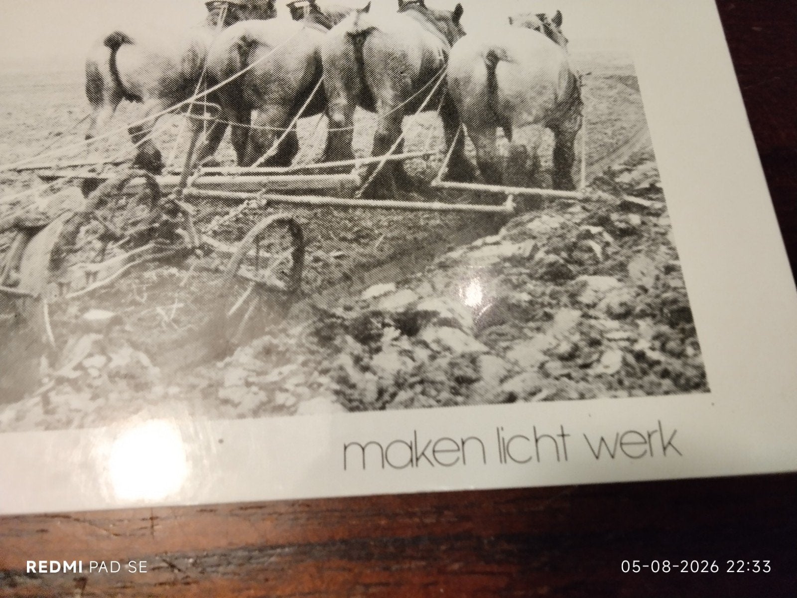 Zwart-wit ansichtkaart: Ploegende boer met paarden, Ophalen of Verzenden, 1960 tot 1980, Ongelopen, Ambachten of Beroep