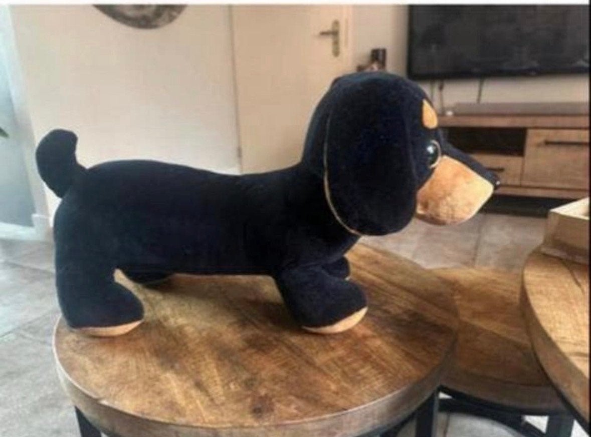 Zwarte Teckel Knuffel - Zo goed als nieuw, Overige merken, Overige karakters, Zwart, Zo goed als nieuw