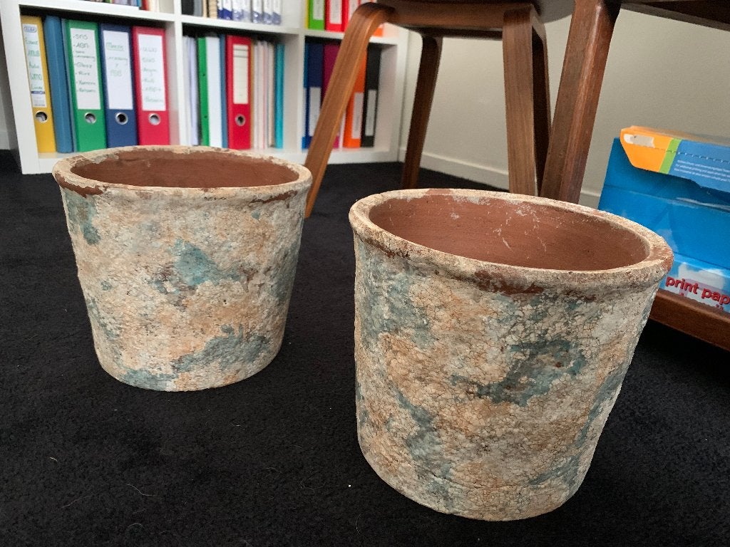 Set van twee bloempotten, Rond, Nieuw, Ophalen of Verzenden, Aardewerk