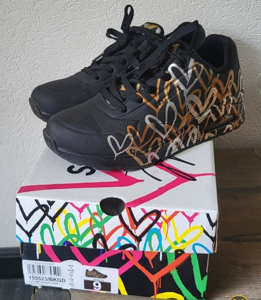 Mooie Skechers Uno Metallic Love Sneakers - Maat 39, Ophalen, Skechers, Zwart, Sneakers of Gympen