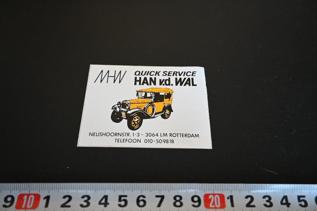 sticker Rotterdam Quick Service HAN v.d. WAL, Ophalen, Zo goed als nieuw, Sticker