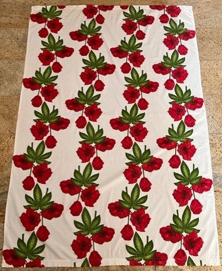 Tafelkleed kleed 140 x 200 wit, rood, groen voor 6 personen, Verzenden, Zo goed als nieuw, Katoen, 140 cm