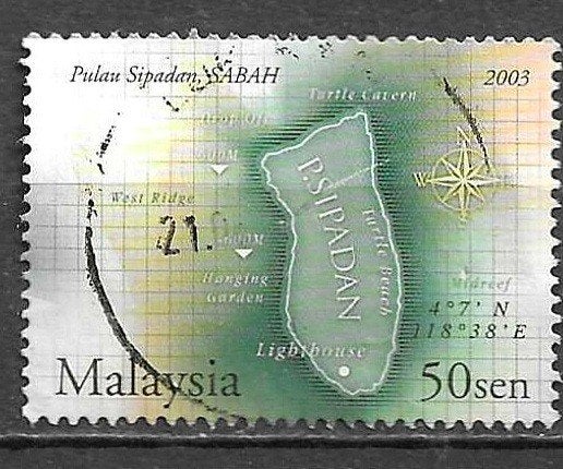 MALEISIE 2003-voor Mark Reichardt 0.50, Ophalen of Verzenden, Gestempeld, Zuidoost-Azië