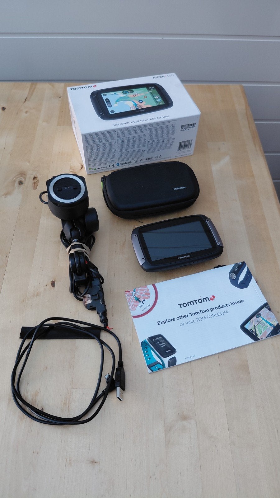TomTom Rider 450 motor navigatie met accessoires, Ophalen of Verzenden, Gebruikt