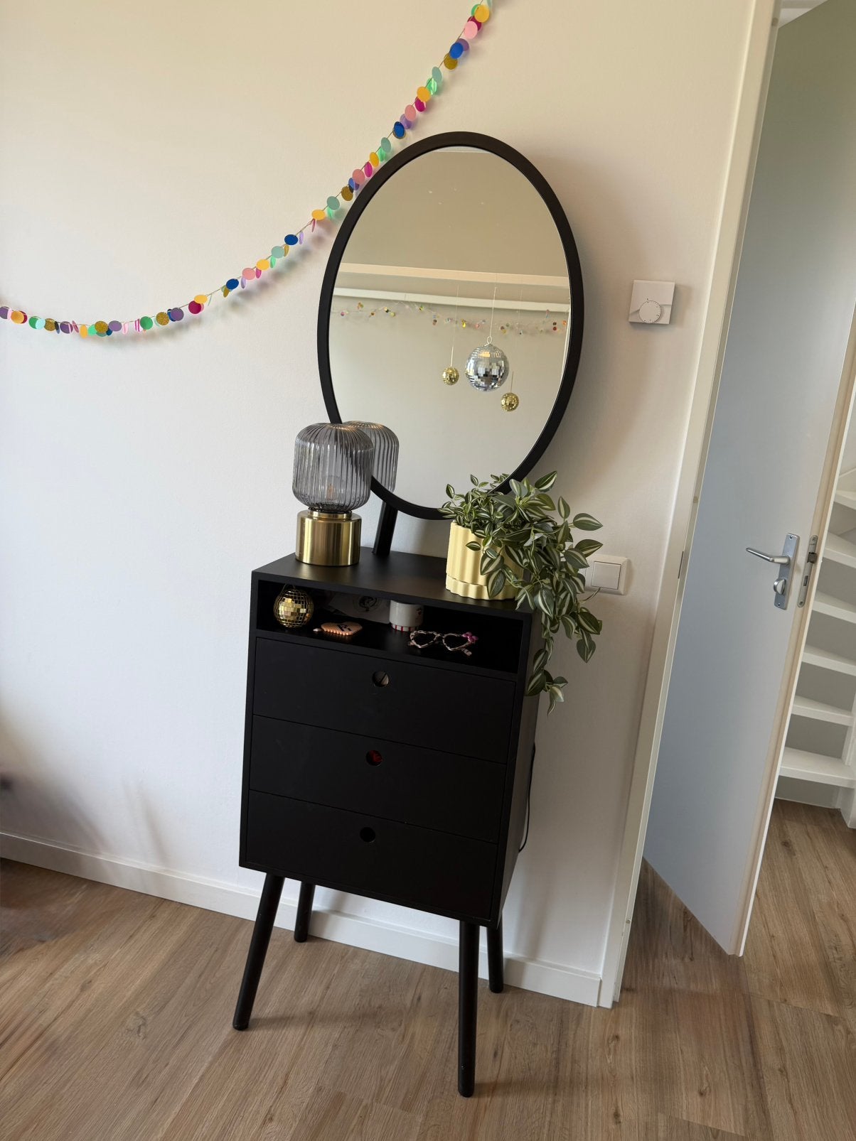 WOOOD Vanity ladekast met spiegel, Zo goed als nieuw, 150 tot 200 cm, Hout, 50 tot 100 cm
