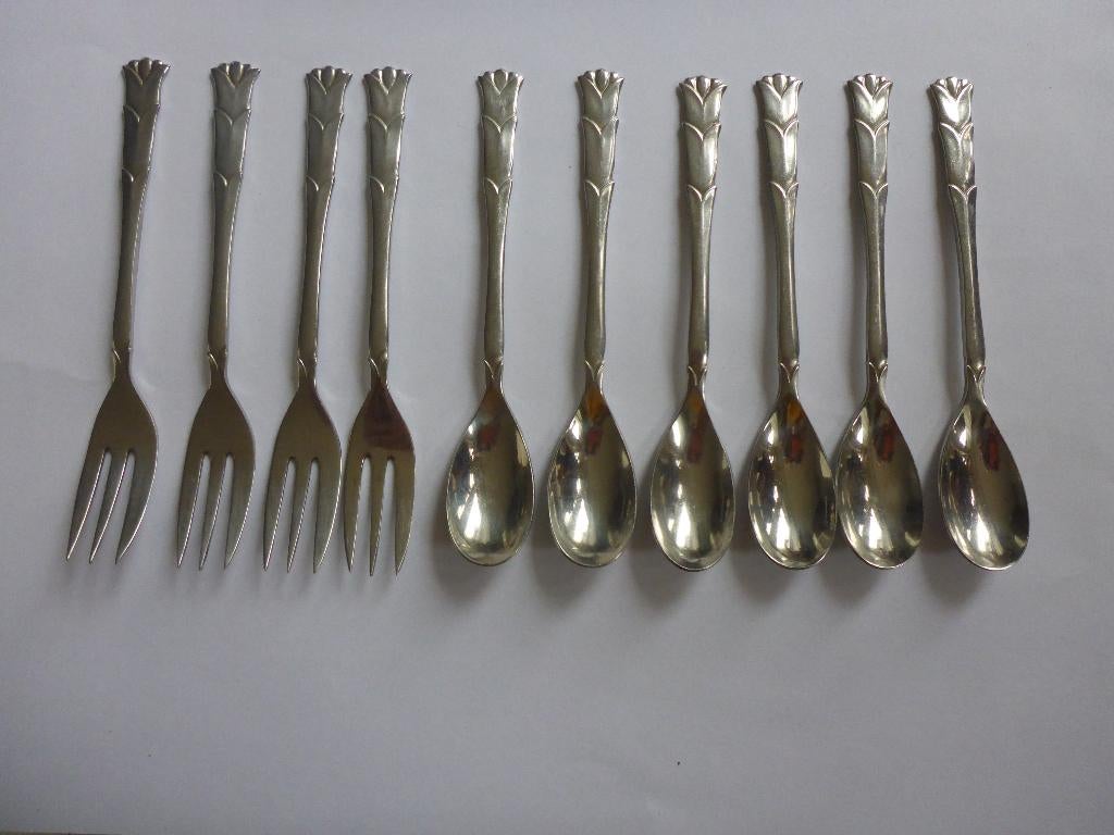 Taartvorkjes en koffielepeltjes gero zilmeta model 453., Ophalen of Verzenden, Zo goed als nieuw, Rvs of Chroom, Vaatwasserbestendig