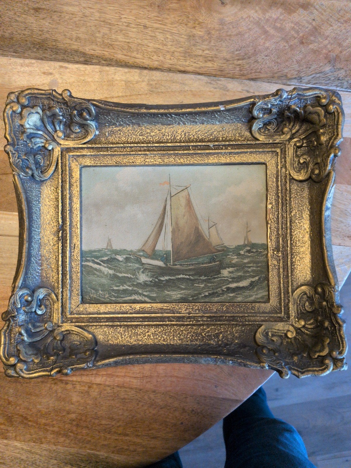 Prachtig klein schilderijtje - Maritiem tafereel, Ophalen, Maritiem / water, Doek, Olieverf