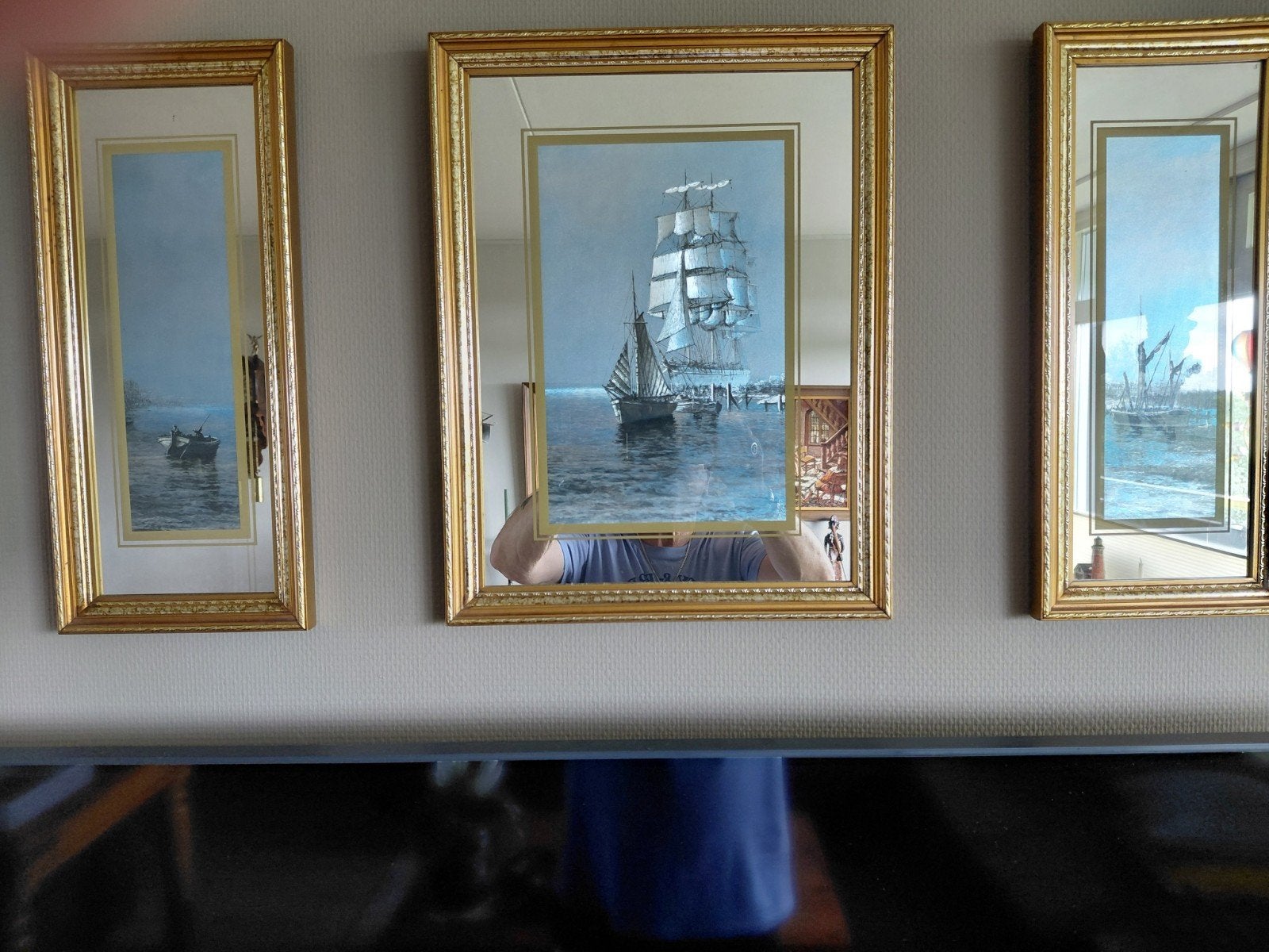 3D Drieluik met maritieme taferelen, Antiek en Kunst, Ophalen of Verzenden