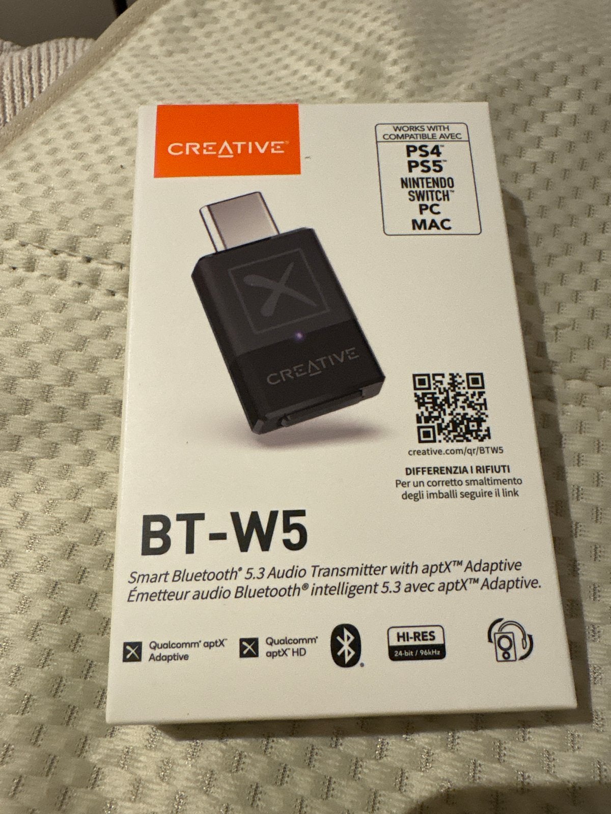 Creative BT-W5 Bluetooth 5.3 Audio Transmitter aptX Adaptive, Nintendo, Nieuw, Adapter, Overige merken